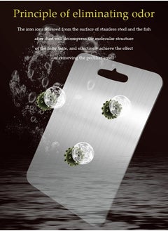 DUNISO Stainless steel cutting board, thickened anti slip cutting board for household kitchen, double sided usable, easy to clean, suitable for meat, cheese, vegetables and fruits, 15 * 24cm, silver  - Image 5