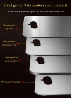 DUNISO Stainless steel cutting board, thickened anti slip cutting board for household kitchen, double sided usable, easy to clean, suitable for meat, cheese, vegetables and fruits, 15 * 24cm, silver  - Image 4
