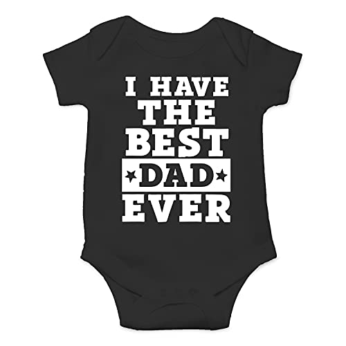Funnwear I Have The Best Dad Ever - Funny Baby Essentials Bodysuit Romper - Newborn Baby Girl Clothes (Newborn, Black) - Image 1