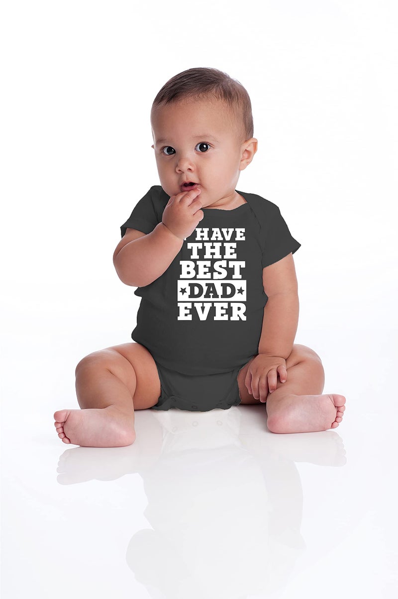 Funnwear I Have The Best Dad Ever - Funny Baby Essentials Bodysuit Romper - Newborn Baby Girl Clothes (Newborn, Black) - Image 4