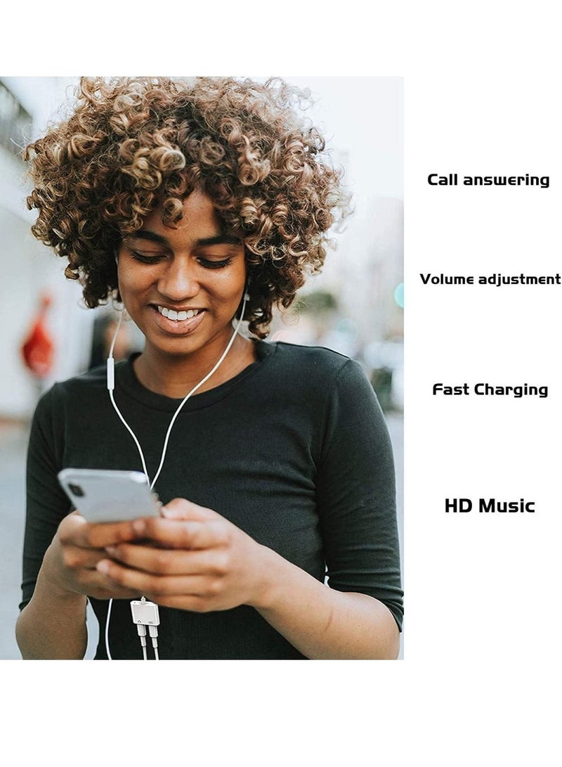 ELTRAZONE iPhone Headphones Adapter & Splitter, 2 in 1 Dual Lightning Charger Cable Aux Audio Adapter Converter for iPhone 12/11/XS/XR/X/8/7/6/iPad, Support Calling+Charging+Music Control - Image 3