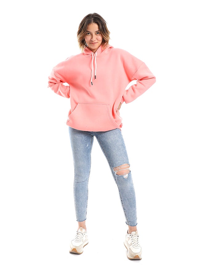 Andora Rose Fleeced Plain Hoodie_Pink - Image 1
