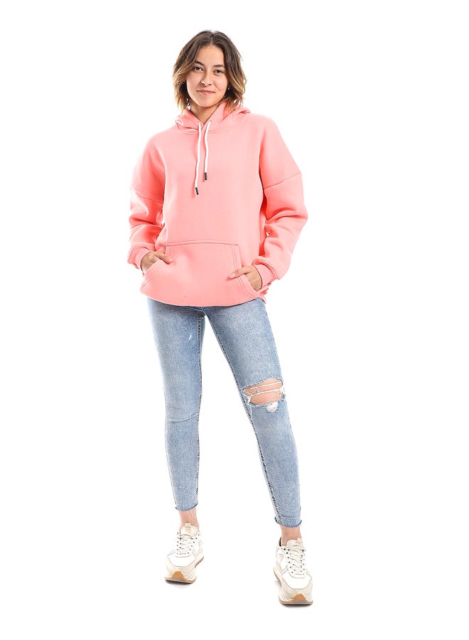 Andora Rose Fleeced Plain Hoodie_Pink - Image 3