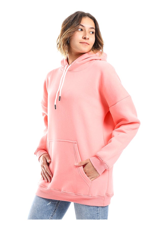 Andora Rose Fleeced Plain Hoodie_Pink - Image 5