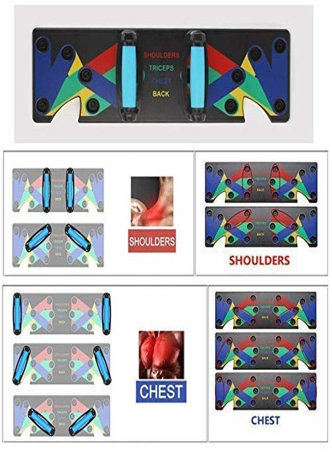 sygnius Plastic 9 in 1 PVC Push Up Bars Stand Board with Strong Grip Handle for Chest Press, Gym & Home Exercise, Strength Training, Dips/Push Up Stand for Men and Women (Black) - Image 3