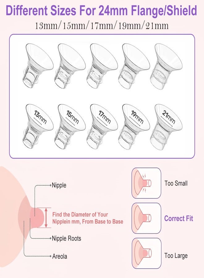 Homeaura Breast Pump Flange Inserts 5-Size Set Multiple Size Options | Food-Grade Silicone | Easy to Clean | Universal Compatibility | Comfortable Fit - Image 2