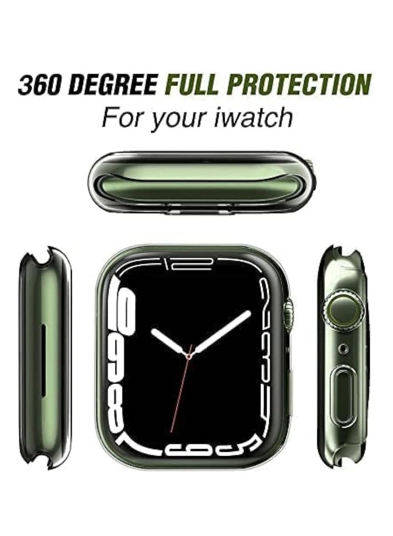Full Case Protector 2pcs Compatible With Apple IWatch Series 9 | 8 | 7 TPU Anti Scratch Bumper Case (Clear 45mm) - Image 3