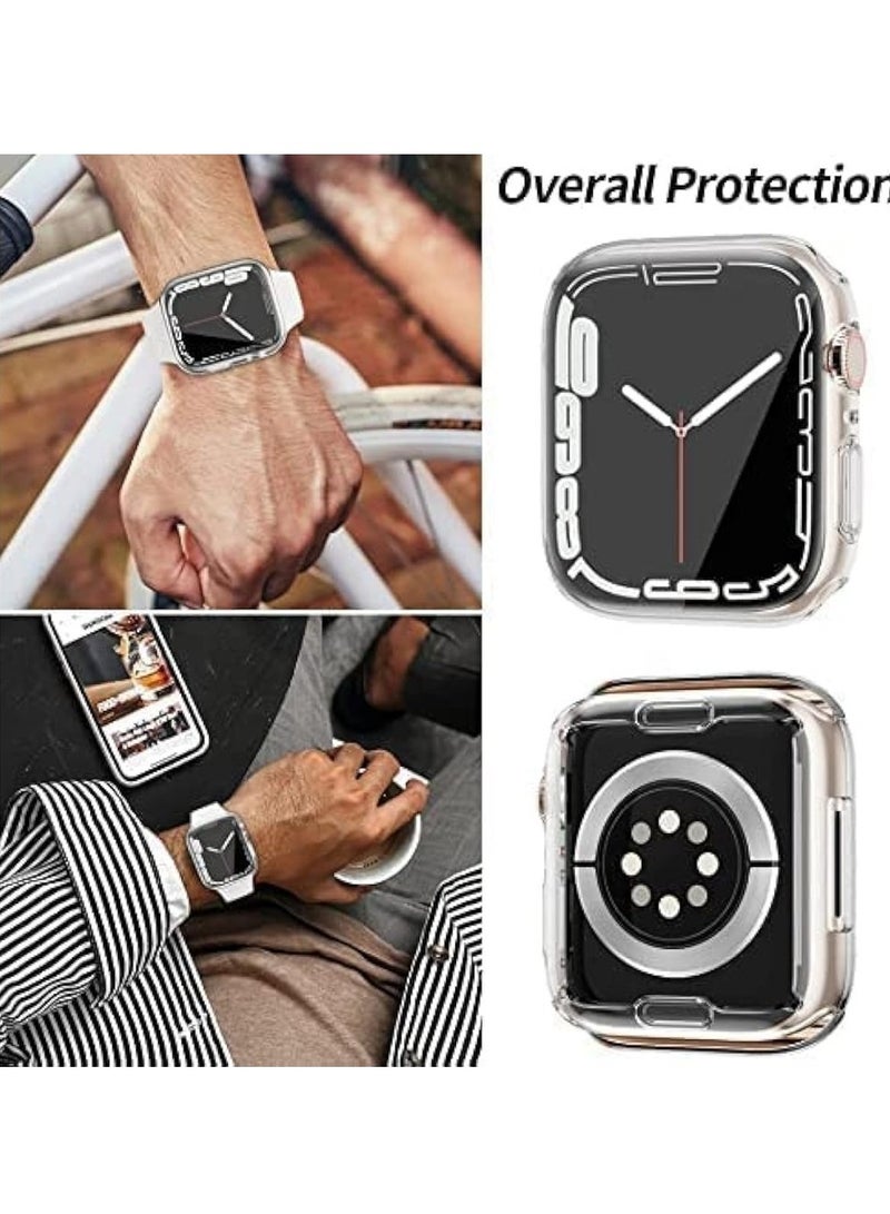 Full Case Protector 2pcs Compatible With Apple IWatch Series 9 | 8 | 7 TPU Anti Scratch Bumper Case (Clear 45mm) - Image 4