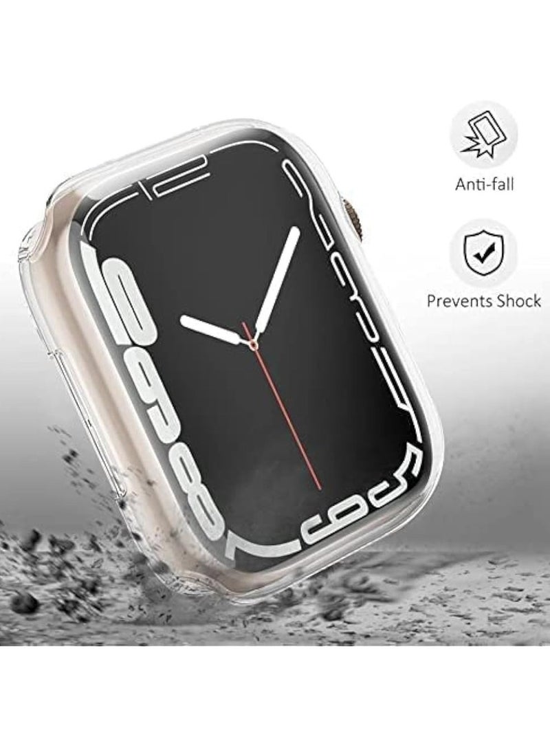 Full Case Protector 2pcs Compatible With Apple IWatch Series 9 | 8 | 7 TPU Anti Scratch Bumper Case (Clear 45mm) - Image 5