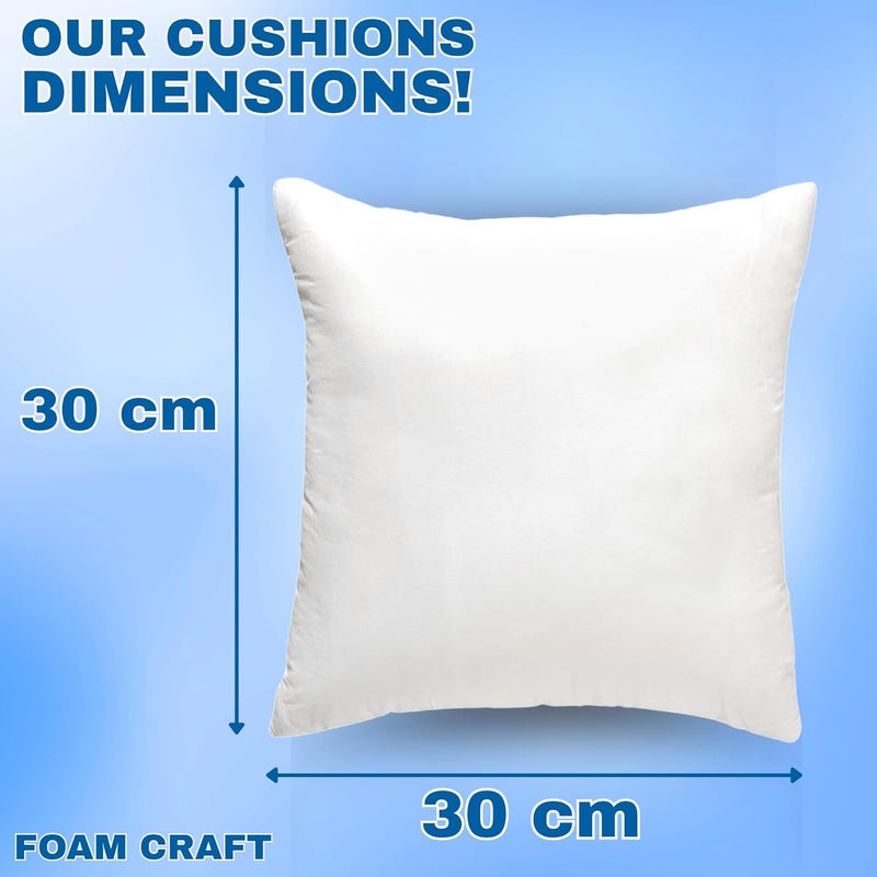 Cushion Inserts for Sofas Cushions, Bed Pillows & Chair Cushions | 100% Polyester Stuffed Cushion Filler for Couch Cushions | Washable Cushion Inner Pads, Pack of 8 Throw Pillow Inserts (30 x 30cm) - Image 2