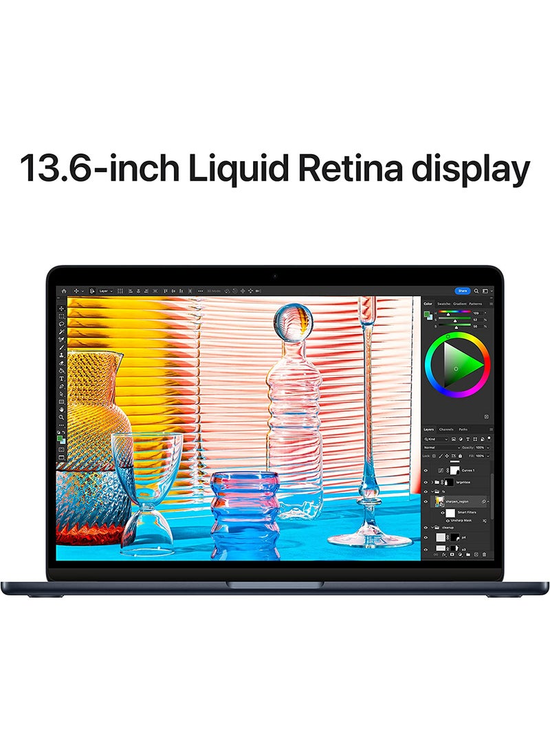 Apple MacBook Air MLY43 13.6-Inch Display : Apple M2 chip with 8-core CPU and 10-core GPU, 512GB/ English Keyboard(International version) Midnight - Image 5