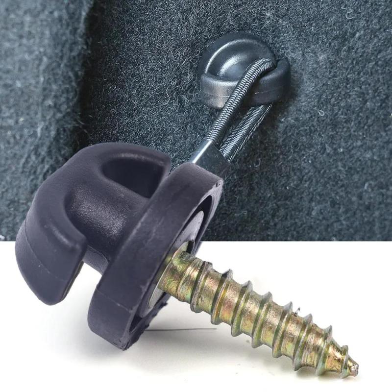 Car Trunk Hook: 4 Pack Black ABS Durable Lightweight Universal - Easy Screw Installation Secure Luggage Net Hook for SUV Off-Road Vehicle Travel Storage - Image 3