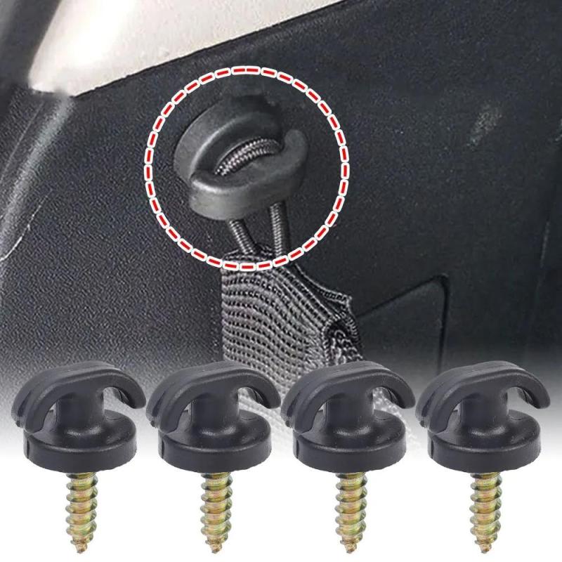 Car Trunk Hook: 4 Pack Black ABS Durable Lightweight Universal - Easy Screw Installation Secure Luggage Net Hook for SUV Off-Road Vehicle Travel Storage - Image 1