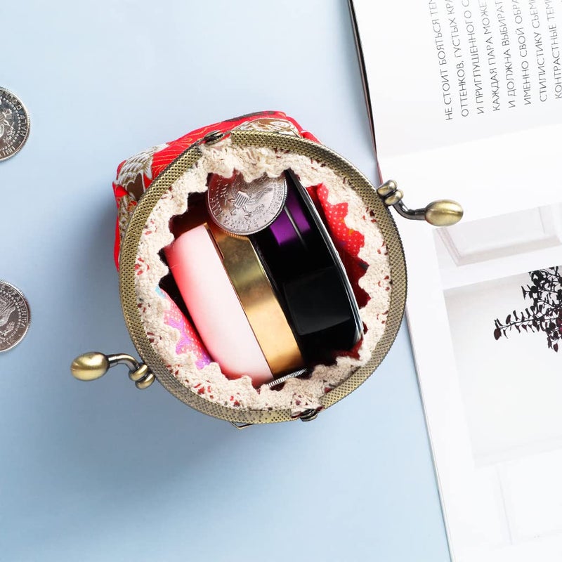 Oyachic Oyachic Carp Coin Purse Change Purse Bulk Women Lucky Small Wallet Vintage Clutch Pouch Bag for Women,red  - Image 5