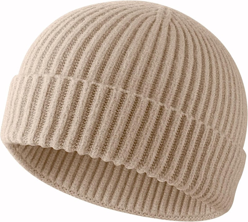 Roybens Swag Wool Knit Cuff Short Fisherman Beanie for Men Women, Winter Warm Hats - Image 1