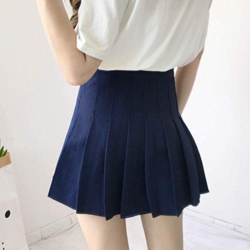 Apriddeo Girls Women High Waisted Pleated Skirt Plain Plaid A-line Mini Skirt Skater Tennis School Uniform Skirts Lining Shorts - Image 3