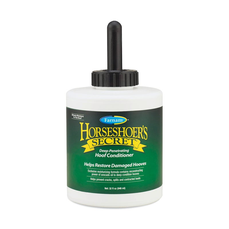 Farnam Horseshoers Secret DeepPenetrating Hoof Oil for Horses Conditions Dry Hooves and Prevents Cracks Splits and Contracted Heels Contains Avocado Oil 32 Oz