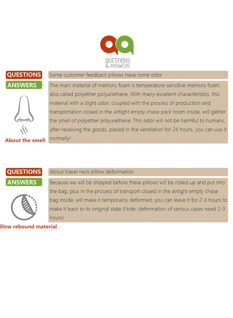 وسادة السفر وسادة الطائرة وسادة دعم الرقبة والرأس وسادة دعم الرقبة والرأس وسادة الرقبة ذات الإسفنج الميموري فوم وسائد الرقبة لتخفيف آلام الرقبة مناسبة للنوم بالطائرة السيارة المكتب والمنزل （أزرق) - Image 5