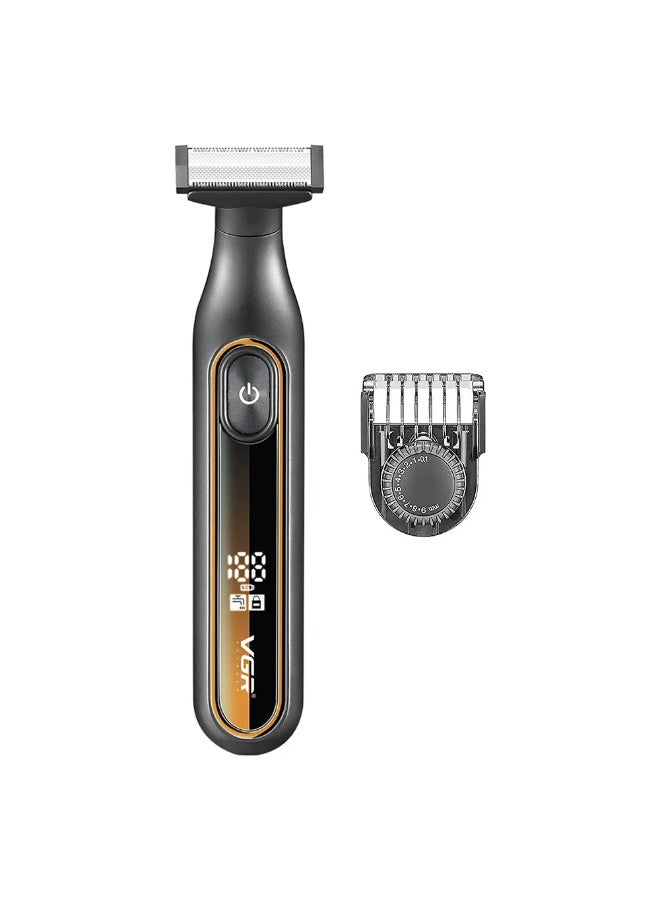 في جي آر VGR V-360 عرض رقمي بدون سلك مزدوج الجوانب OneBlade مقص ومزيل شعر قابل للتعديل 0.5-9 مم مشط لتصفيف اللحية بالكامل وتشذيب شعر الجسم وقت تشغيل 90 دقيقة قابل للغسل بالكامل مقاوم للماء IPX5 - Image 2