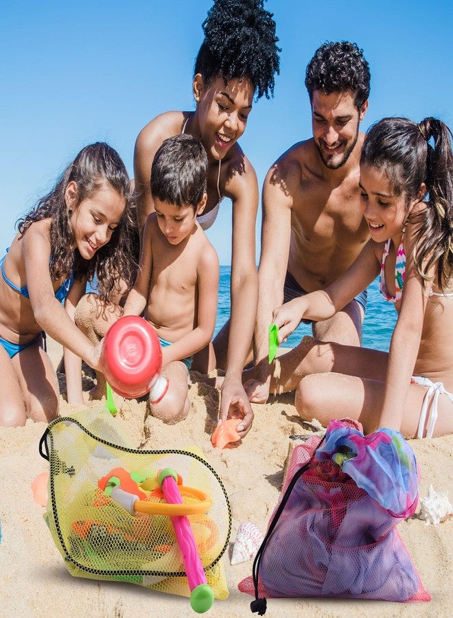 PLULON 12 Pcs Mesh Bag Drawstring Mesh Laundry Bags, 13 x 15.5 Inch Nylon Drawstring Bag for Pool Beach Ball Toys Storage Bag for Collecting Travel Sports Gym (Multicolor) - Image 4