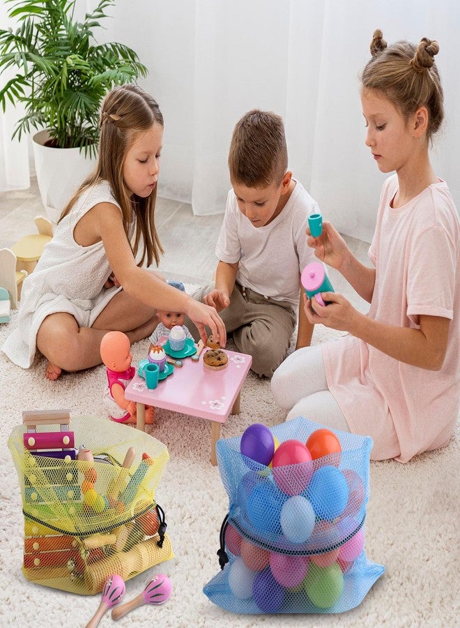 PLULON 12 Pcs Mesh Bag Drawstring Mesh Laundry Bags, 13 x 15.5 Inch Nylon Drawstring Bag for Pool Beach Ball Toys Storage Bag for Collecting Travel Sports Gym (Multicolor) - Image 5