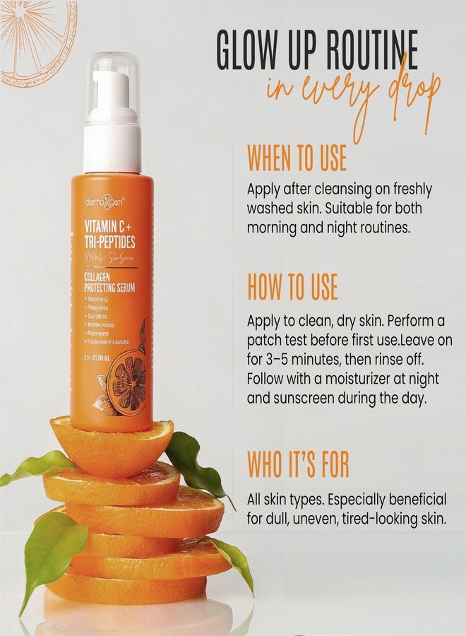 Dermaxgen Vitamin C + Tri-Peptide Bright Idea Serum – Skin Brightening + Barrier Boost Complex for Radiant, Firm Skin – Anti-Aging Face Serum Boosts Collagen & Elasticity - 2 fl oz - Image 2