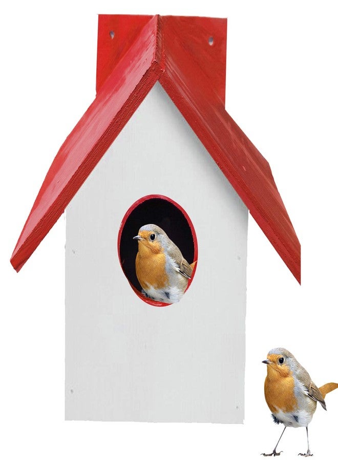 LIVEONCE Wood Bird House with Inside Coir Bed Pack of -1… (RED) - Image 1