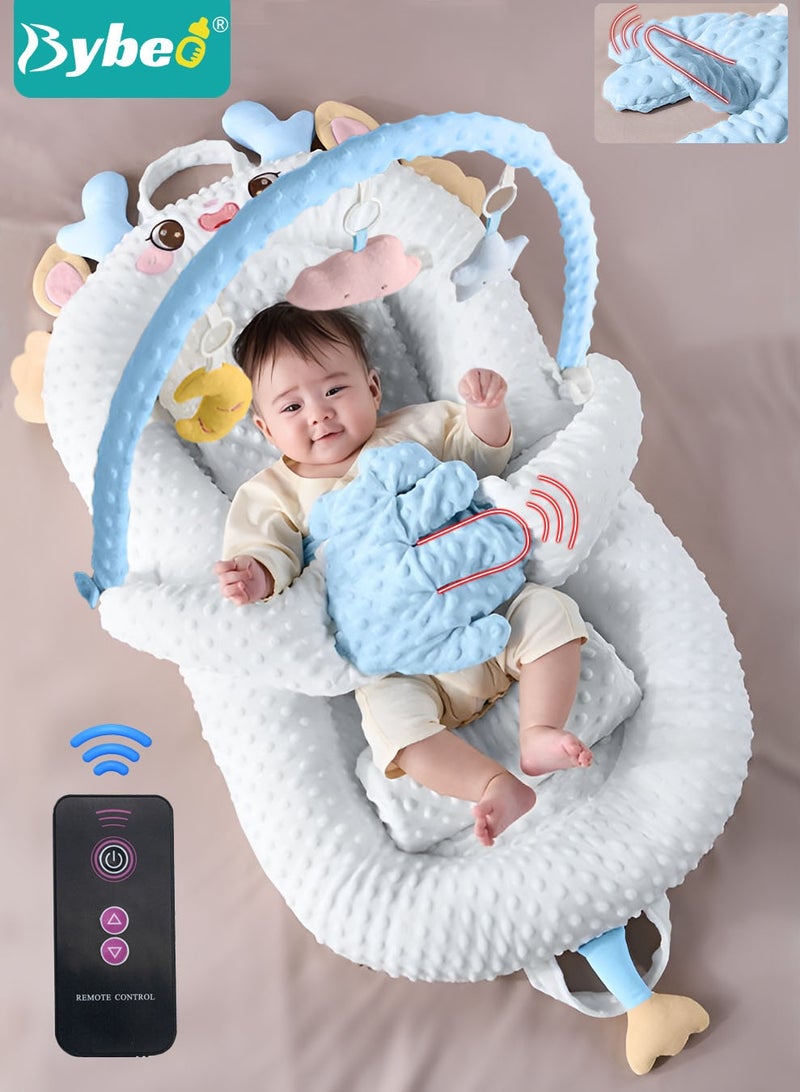 Bybeo Baby Nursing Pillow With Automatic Tapping Arm, Newborn Nursing Sleeping Pillow, Infant Lounger with Wedge Pillows, Multifunctional Baby Sleeping Nest, Anti-Vomit Milk Pillows with Automatic Soothing Palms and Learning Sensory Toys - Image 1