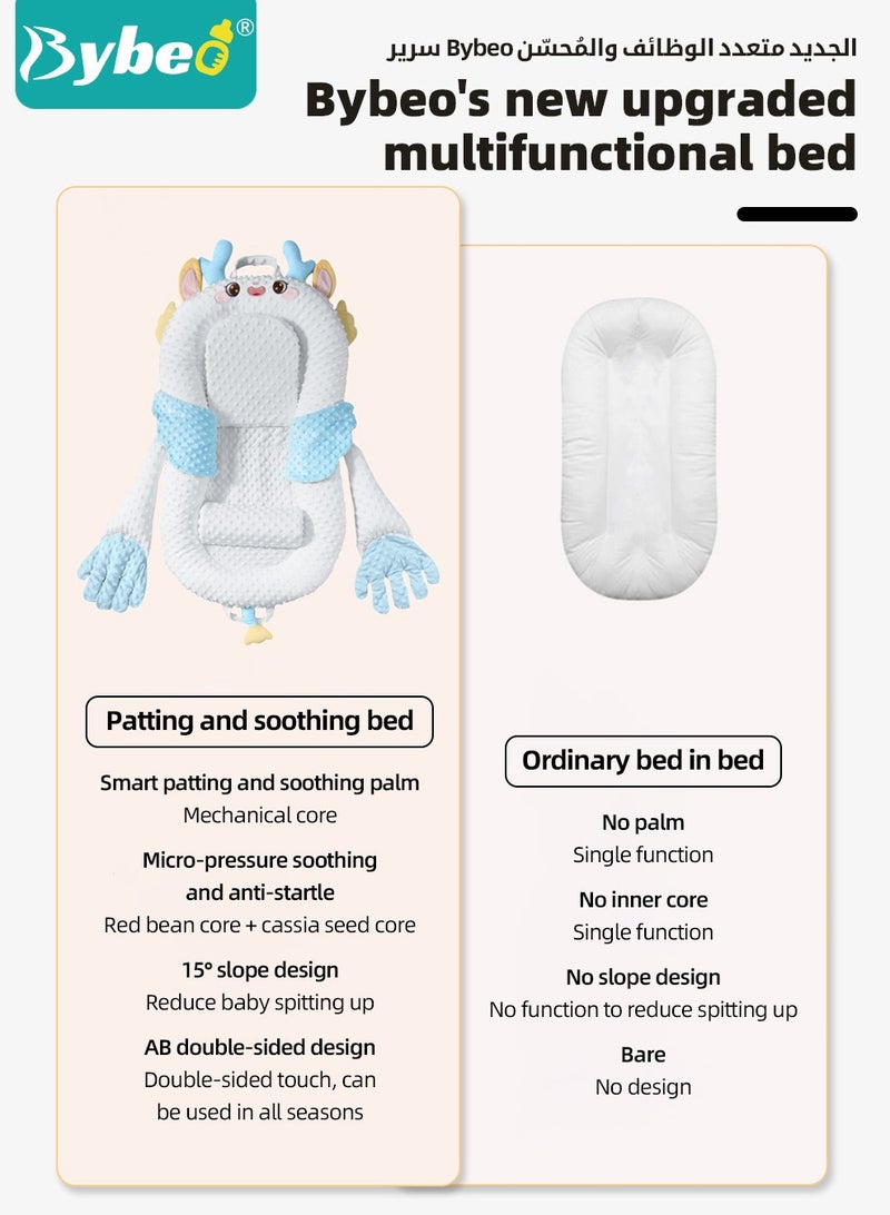Bybeo Baby Nursing Pillow With Automatic Tapping Arm, Newborn Nursing Sleeping Pillow, Infant Lounger with Wedge Pillows, Multifunctional Baby Sleeping Nest, Anti-Vomit Milk Pillows with Automatic Soothing Palms and Learning Sensory Toys - Image 4