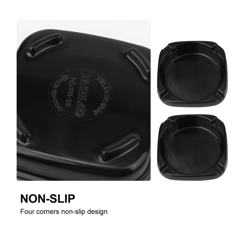 Square Black Porcelain Ashtray For Indoor And Outdoor Cigarette Use - Image 5
