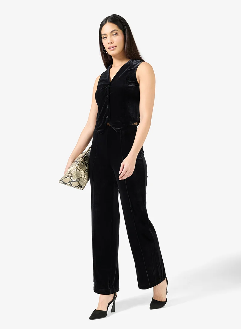 VERO MODA Vmshanna High Waist Wide Velvet Pant