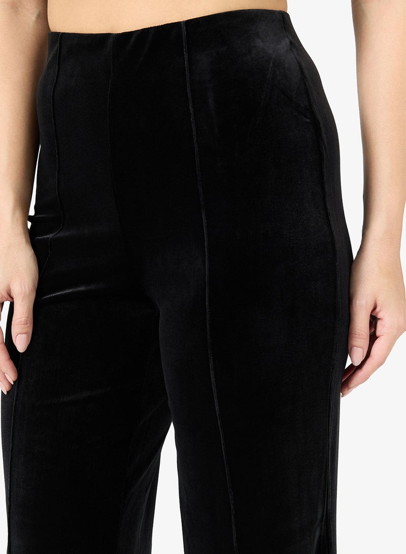 فيرو مودا بنطلون فيمشانا واسع بخصر عالٍ من المخمل - Image 4