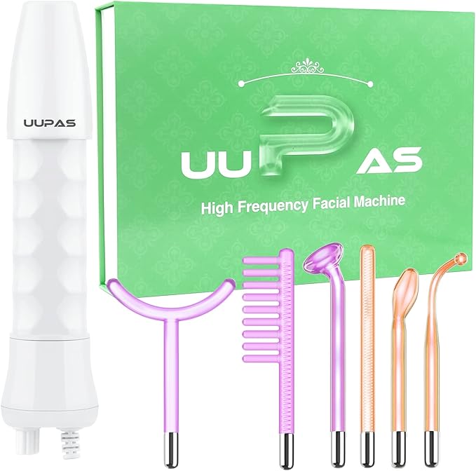 UUPAS جهاز تردد عالي محمول UUPAS لجهاز الوجه بتردد عالي مع 6 أنابيب زجاجية مختلفة آلة شد الجلد نيون أرجون لعلاج حب الشباب وتجديد البشرة وإزالة التجاعيد - Image 1
