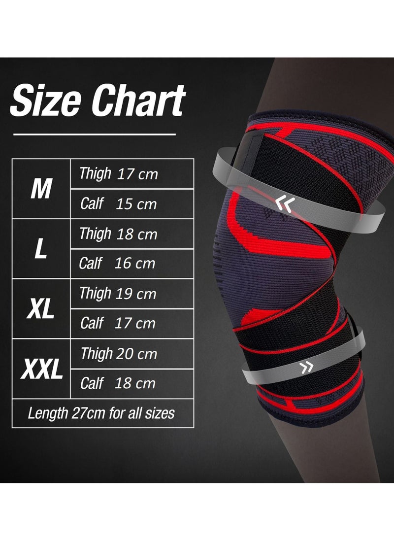 MMG - Knee Support Brace Adjustable Sleeves Knee Stabilizer Exercise and Workout for Running (Single Pack) - Image 1
