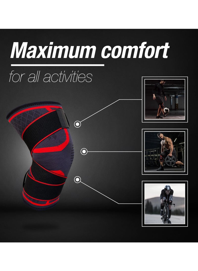 MMG - Knee Support Brace Adjustable Sleeves Knee Stabilizer Exercise and Workout for Running (Single Pack) - Image 1