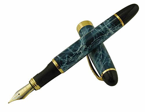 Lanxivi Jinhao X450 Fountain Pen Blue Sky Color Classic Design, Medium Nib with Pen Pouch & Ink Refill Converter Set - Image 4