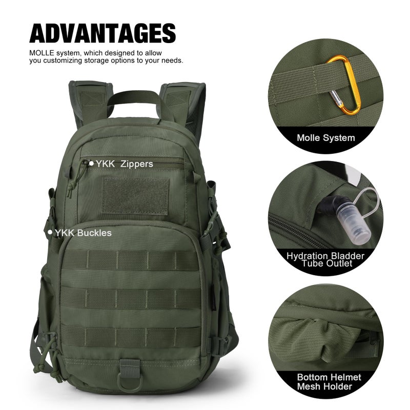 Mardingtop Small Tactical Backpack,Molle Hiking Backpack for Backpacking,Cycling and Biking,15L Backpack - Image 3