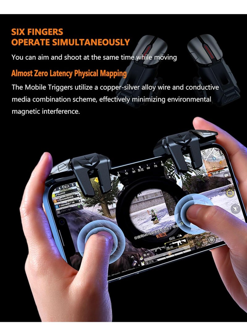 DIOTTI 6-Trigger Mobile Game Controller for Android & iPhone, Sensitive Shooting & Aiming Triggers Compatible with PUBG, Call of Duty Mobile, Knives Out, and More - Image 2