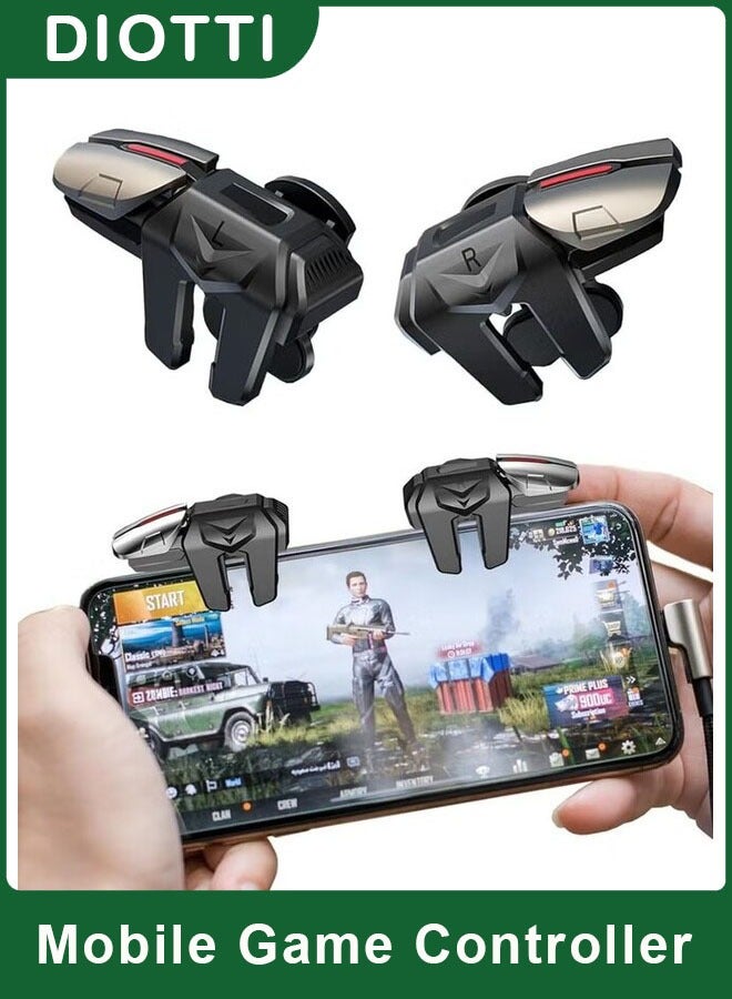 DIOTTI 6-Trigger Mobile Game Controller for Android & iPhone, Sensitive Shooting & Aiming Triggers Compatible with PUBG, Call of Duty Mobile, Knives Out, and More - Image 1