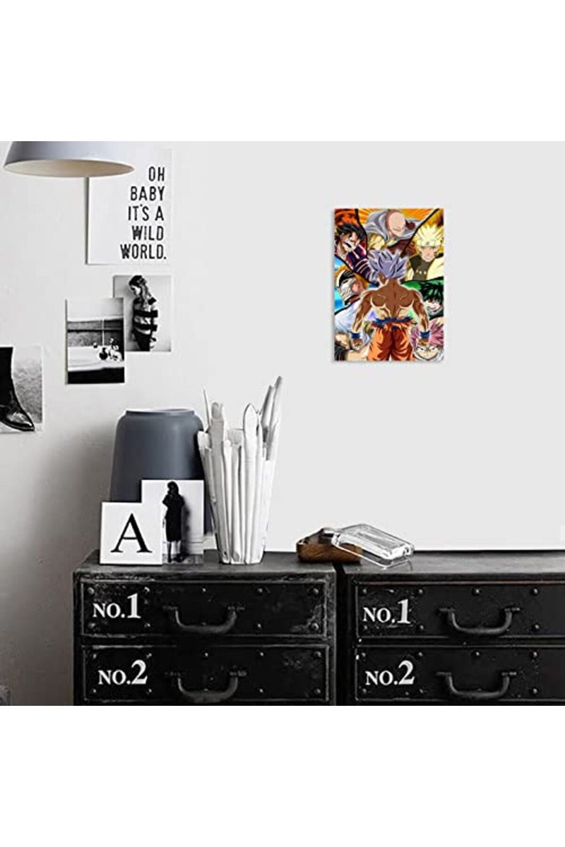 KAIWALK Japanese Anime Poster Luffy Print on Canvas Painting Wall Art for Living Room Decor Boy Gift, With Frame - Image 4