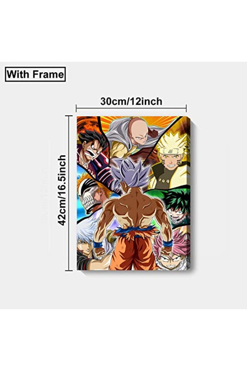 KAIWALK Japanese Anime Poster Luffy Print on Canvas Painting Wall Art for Living Room Decor Boy Gift, With Frame - Image 3