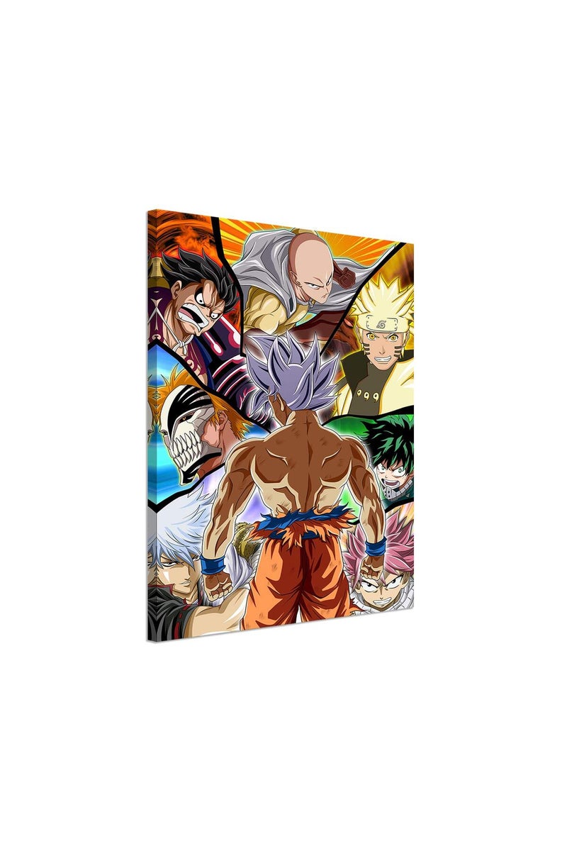 KAIWALK Japanese Anime Poster Luffy Print on Canvas Painting Wall Art for Living Room Decor Boy Gift, With Frame - Image 1