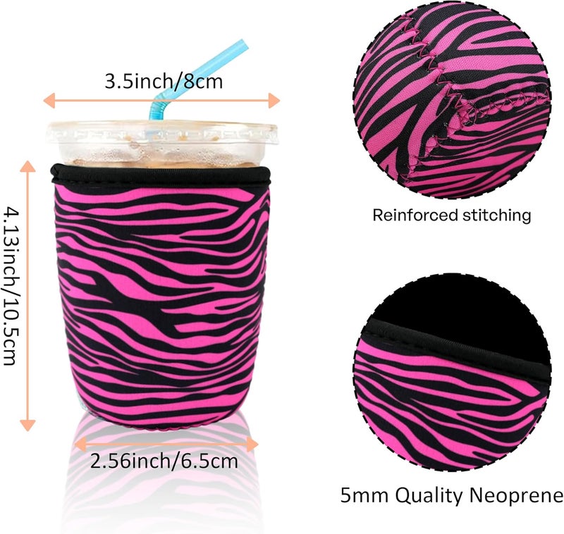 KJQJLY 4 Pack Iced Coffee Sleeve,reusable Neoprene Cup Sleeves Suitable For Beverage Sleeves For Hot And Cold Coffee Or Ice Drink Coffee cup sleeve for Starbucks coffee cup (animal patterns 16-20 OZ) - Image 3