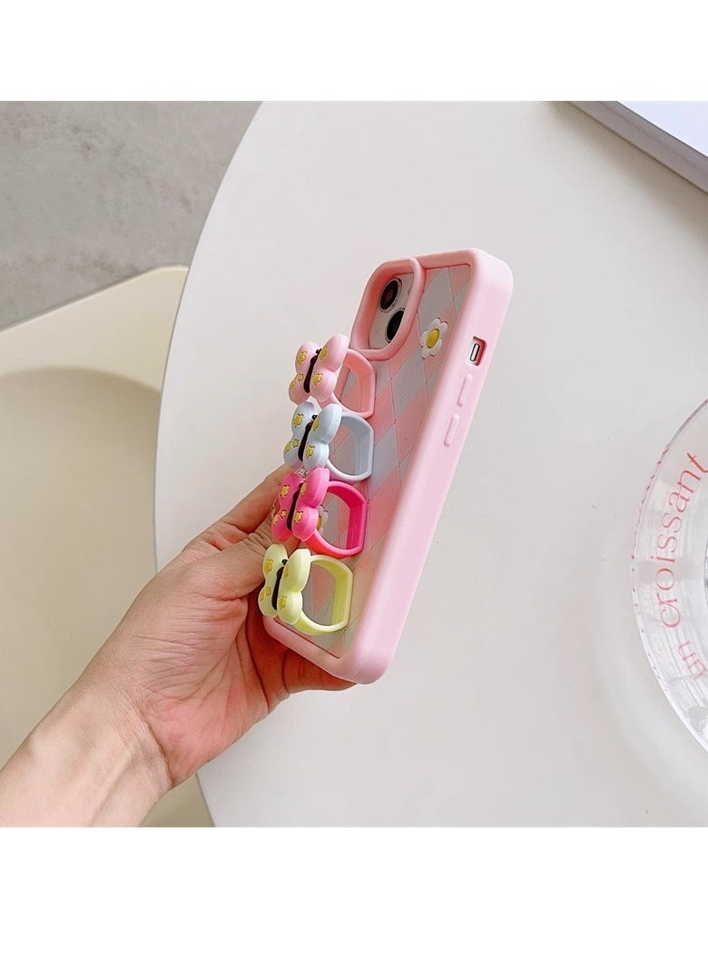 Generic Colorful butterfly silicone case wrist strap ring buckle suitable for I Phone 12 / 12 pro mobile phone  - Image 4