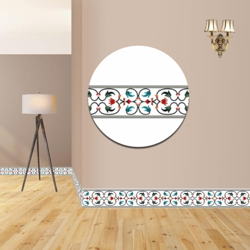ELTON Peel and Stick Wallpaper Border - Marble Stone Inlay Pattern - Glossy Laminated Waterproof PVC - for Kitchen, Tile, Living Room Bathroom Decoration 3 Inch X 10 feet - Image 2
