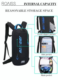 roaiss Unisex Outdoor Cycling Backpack 7L Bicycle Double Shoulder Pack with Independent Water Bag Compartment Helmet Fixation for Hiking Biking Skiing Black  - Image 4