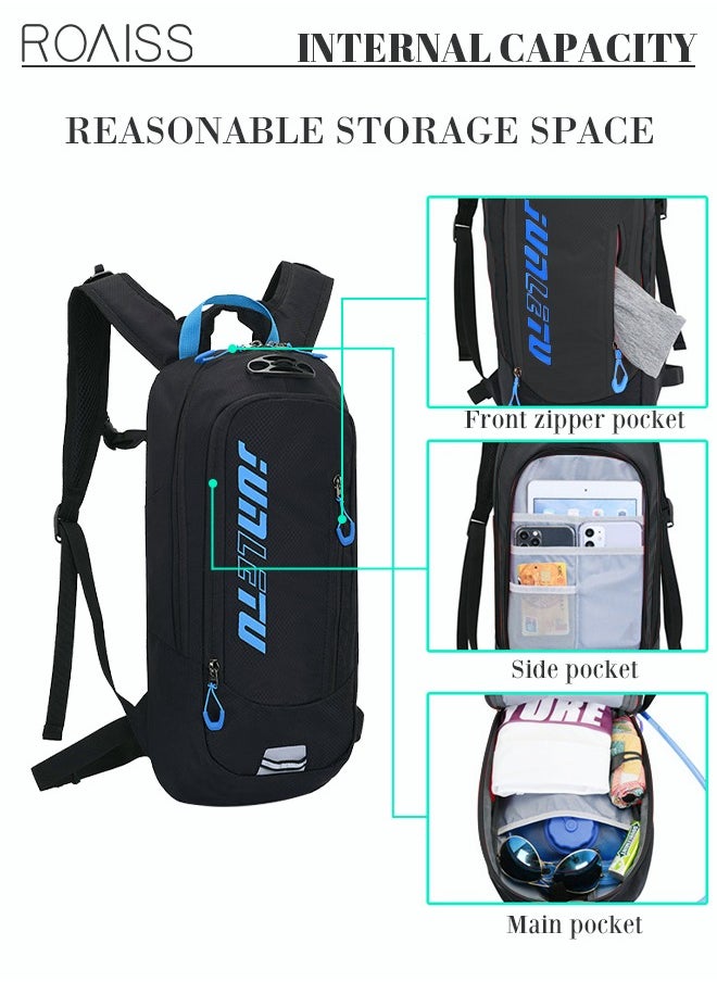 roaiss Unisex Outdoor Cycling Backpack 7L Bicycle Double Shoulder Pack with Independent Water Bag Compartment Helmet Fixation for Hiking Biking Skiing Black  - Image 4
