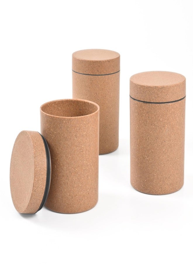 Eha Earth Friendly Canister with Air Tight Lid | Food Storage Container Jars Set of 3 | Microwave Safe | Made with Rice Husk and Bamboo Fibers | 700ml | Tortilla - Image 1