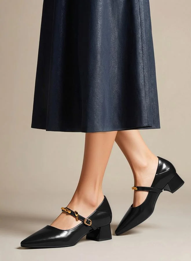 Take Two Women Embellished Buckle Patent Shoes