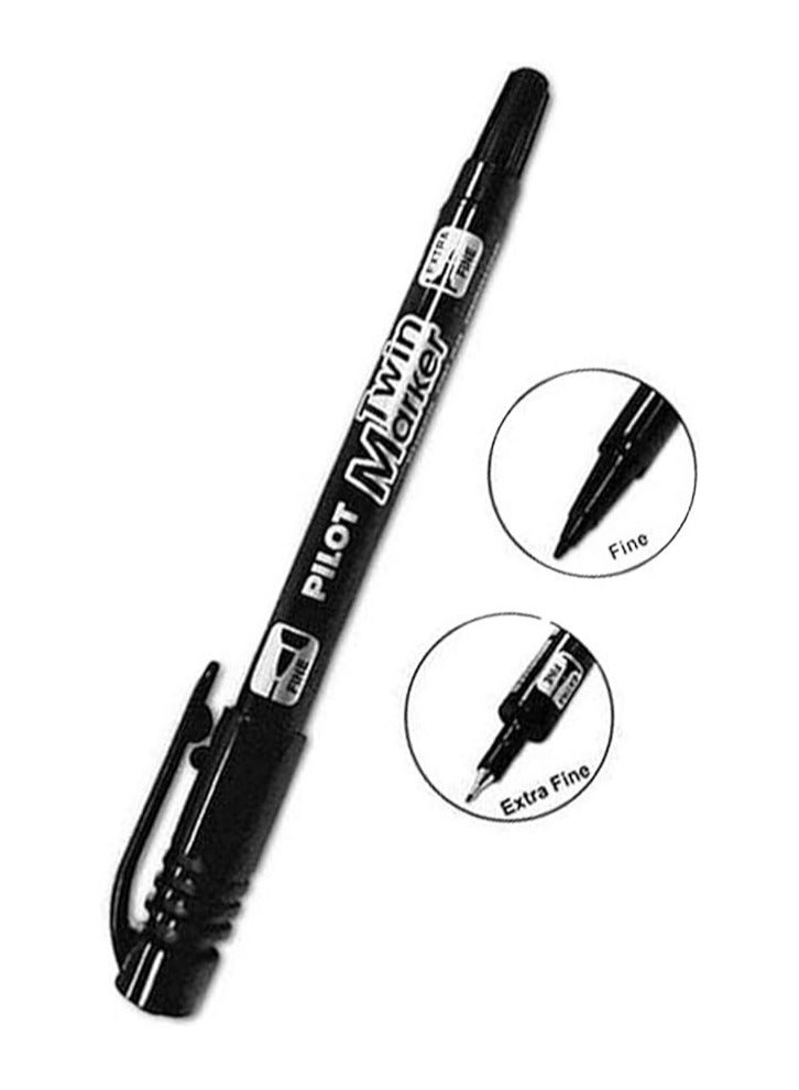 بايلوت مجموعة أقلام ماركر مزدوجة من بايلوت مكونة من 12 قلم أسود - Image 2